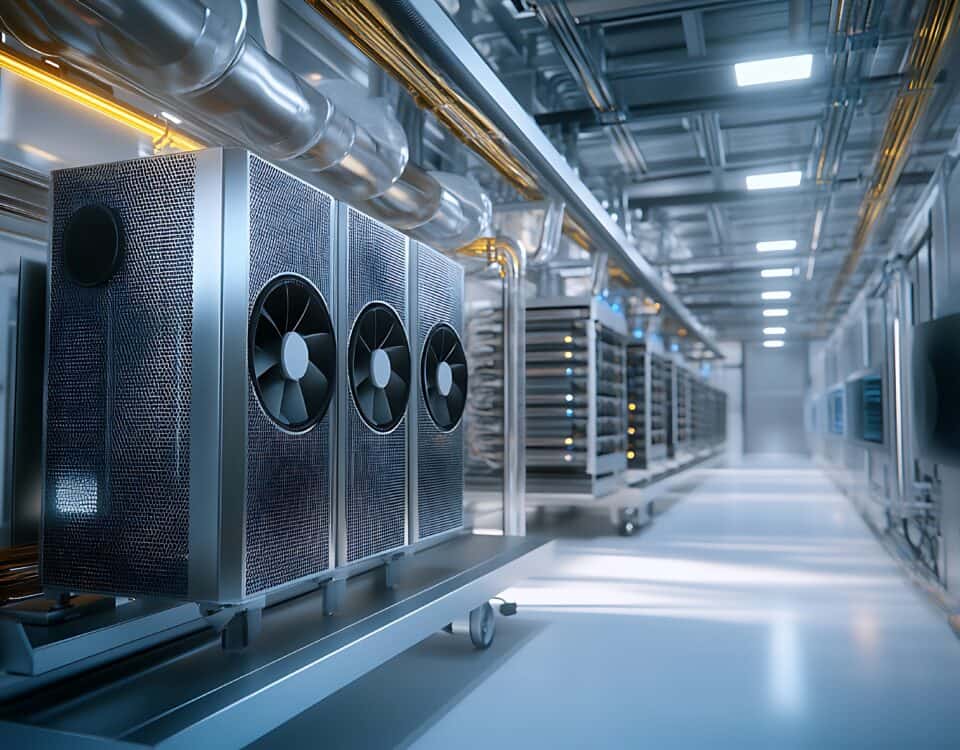 Chiller System in Data Center with Cooling Coils