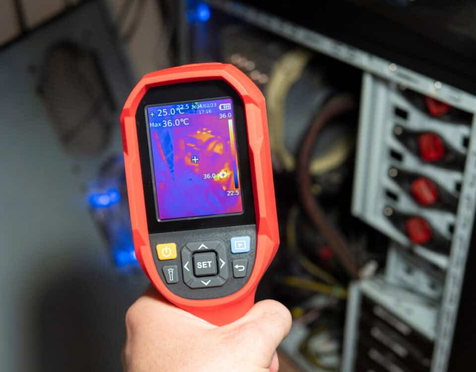 Thermal scan (Thermal imaging camera) scan to desktop computer for temperature checking at home or office , server room. Thermal Image control.