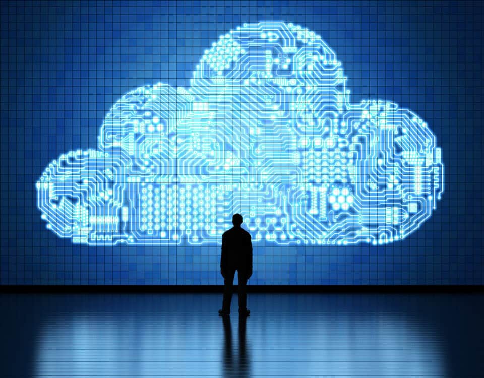3d rendering circuit cloud on tablet for cloud computing technology