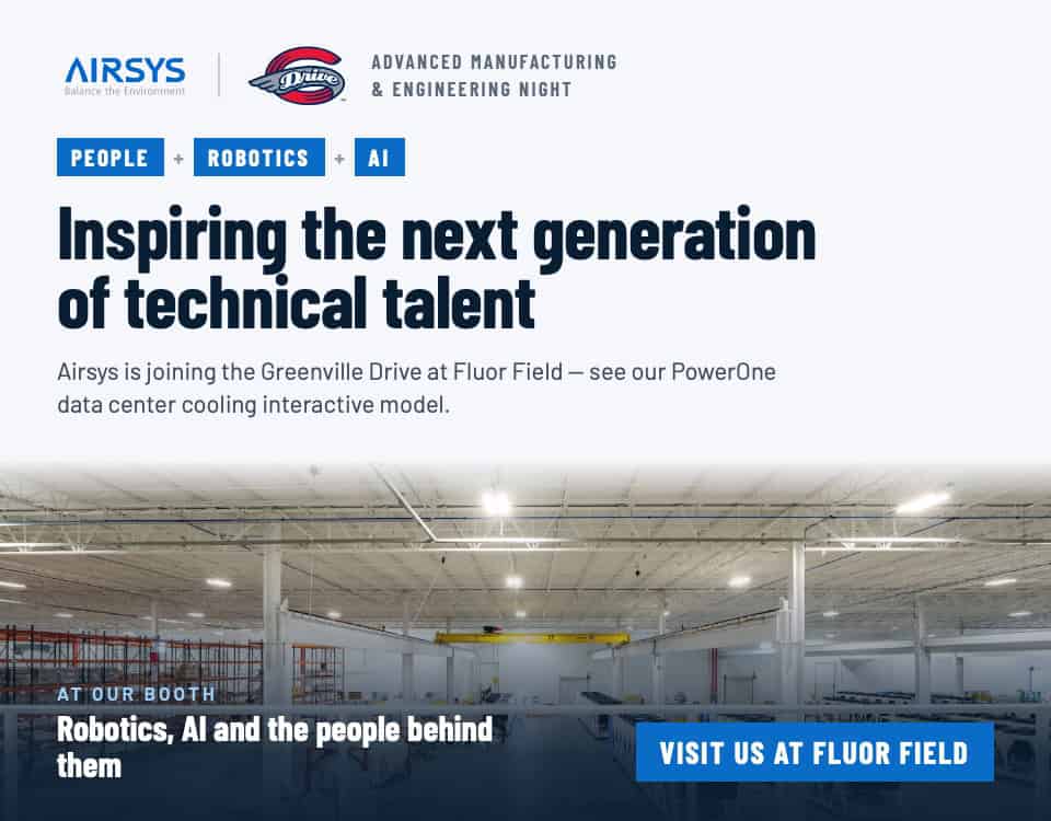 Airsys North America booth at Greenville Drive's manufacturing night.