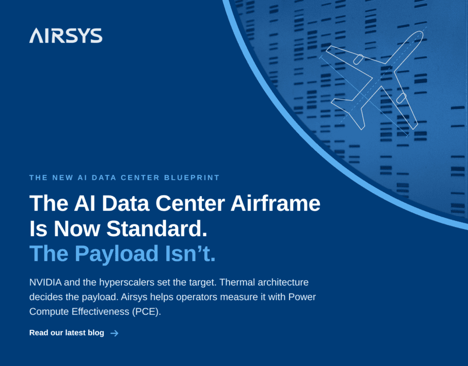 Graphic of Airsys logo about NVIDIA announcement data center infrastructure