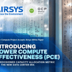 Airsys graphic explaining Open Compute Project accepts white paper on Power Compute Effectiveness (PCE)